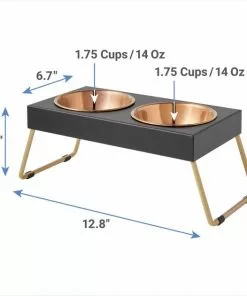 Frisco Copper Stainless Steel Elevated Foldable Double Dog & Cat Bowls 11 Frisco Copper Stainless Steel Elevated Foldable Double Dog & Cat Bowls -Dog Cat Corner 253059 PT1. SY630 V1618857211