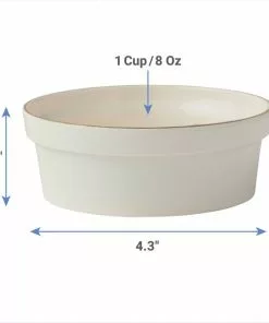 Frisco Gold Trim Melamine Dog & Cat Bowl, Cream -Dog Cat Corner 253062 PT1. SY630 V1618857378