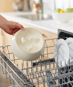 Frisco Melamine Slow Feed Dog & Cat Bowl with Gold Trim, Cream -Dog Cat Corner 253067 PT7. SY630 V1616597899