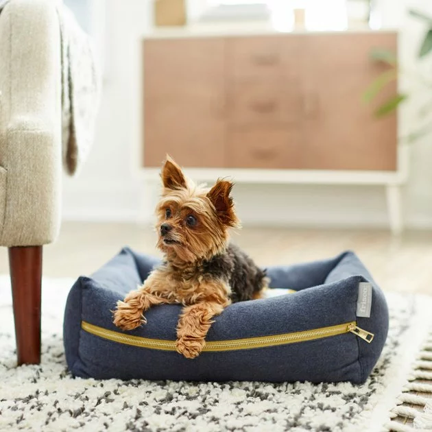 Frisco Faux Felt Reversible Modern Zipper Bolster Cat & Dog Bed 3 Frisco Faux Felt Reversible Modern Zipper Bolster Cat & Dog Bed