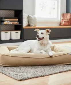 Frisco Faux Felt Orthopedic Rectangular Bolster Dog Bed w/Removable Cover -Dog Cat Corner 255174 PT2. SY630 V1657656395