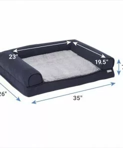 Frisco Faux Felt Orthopedic Sofa Bolster Dog Bed w/Removable Cover -Dog Cat Corner 255181 PT1. SY630 V1616592496