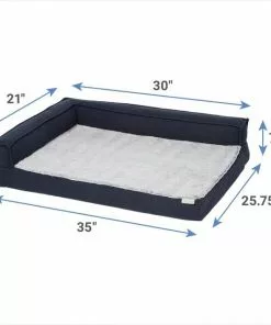 Frisco Faux Felt Orthopedic Corner Sofa Bolster Dog Bed w/Removable Cover -Dog Cat Corner 255188 PT1. SY630 V1616592996