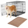 Frisco Heavy Duty Fold & Carry Double Door Collapsible Wire Dog Crate & Frisco Micro Terry Dog Crate Mat, Taupe -Dog Cat Corner 255535 MAIN. SY630 V1604073129