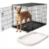 Frisco Heavy Duty Fold & Carry Single Door Collapsible Wire Dog Crate & Frisco Quilted Dog Crate Mat, Ivory -Dog Cat Corner 255555 MAIN. SY630 V1603545087