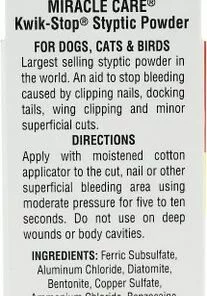 Frisco||Miracle Care Frisco Nail Clippers for Cats & Small Dogs & Miracle Care Kwik-Stop Styptic Powder for Dogs, Cats & Birds, .5-oz jar -Dog Cat Corner 255589 PT4. SY630 V1604097708