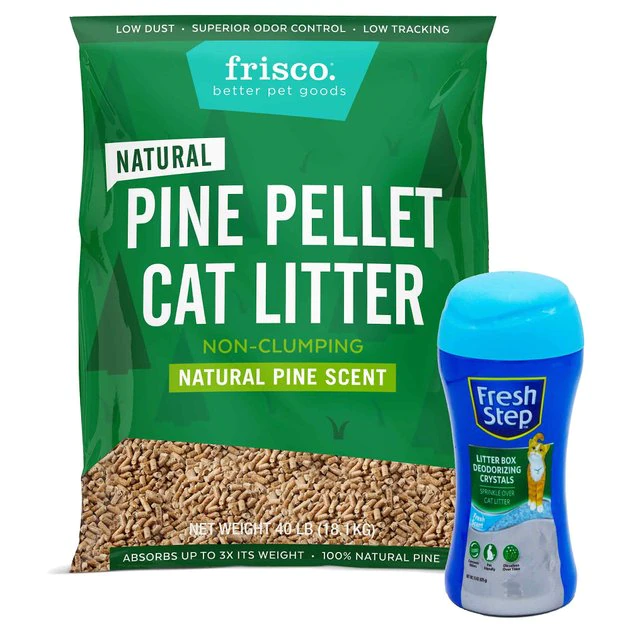 Fresh Step||Frisco Fresh Step Fresh Scent Cat Litter Deodorizing Crystals, 15-oz bottle & Frisco Pine Pellet Unscented Non-Clumping Wood Cat Litter, 40-lb bag 3 Fresh Step||Frisco Fresh Step Fresh Scent Cat Litter Deodorizing Crystals, 15-oz bottle & Frisco Pine Pellet Unscented Non-Clumping Wood Cat Litter, 40-lb bag