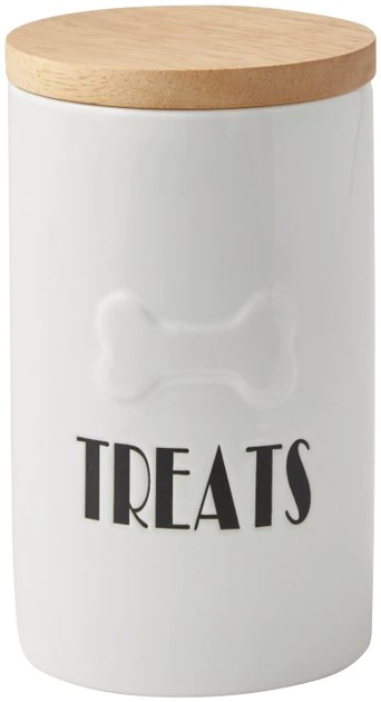 Frisco Ceramic Treat Jar with Wood Lid 3 Frisco Ceramic Treat Jar with Wood Lid