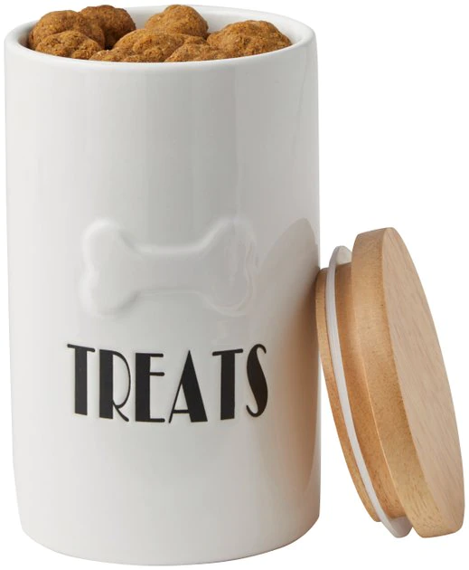 Frisco Ceramic Treat Jar with Wood Lid 6 Frisco Ceramic Treat Jar with Wood Lid - Image 4