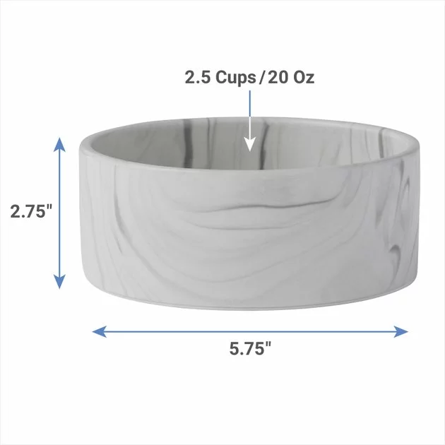 Frisco Marble Design Non-skid Ceramic Dog & Cat Bowl 4 Frisco Marble Design Non-skid Ceramic Dog & Cat Bowl - Image 2