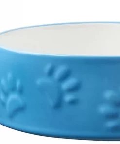 Frisco Paw Prints Non-skid Ceramic Dog & Cat Bowl, Blue -Dog Cat Corner 256067 PT7. SY630 V1615311436 scaled