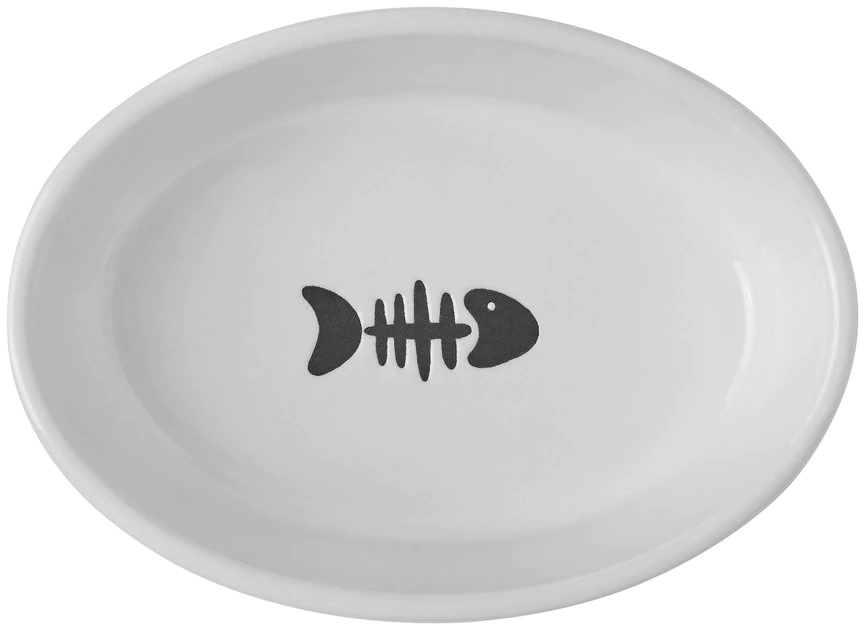 Frisco Oval Meow Non-skid Ceramic Cat Bowl with Wood Base, 1 Cup 7 Frisco Oval Meow Non-skid Ceramic Cat Bowl with Wood Base, 1 Cup - Image 5