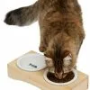 Frisco Double Elevated Cat Bowl with Wood Stand, 0.62 Cup 2 Frisco Double Elevated Cat Bowl with Wood Stand, 0.62 Cup -Dog Cat Corner 256082 MAIN. SY630 V1616509034