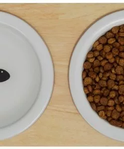Frisco Double Elevated Cat Bowl with Wood Stand, 0.62 Cup -Dog Cat Corner 256082 PT5. SY630 V1615313218