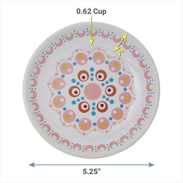 Frisco Kaleidoscope Pattern Non-skid Ceramic Cat Dish, Pink, 0.62 Cup 5 Frisco Kaleidoscope Pattern Non-skid Ceramic Cat Dish, Pink, 0.62 Cup - Image 3