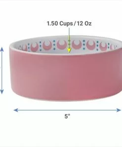 Frisco Kaleidoscope Pattern Non-skid Ceramic Cat Dish, Pink, 1.62 Cup -Dog Cat Corner 256086 PT1. SY630 V1616697429