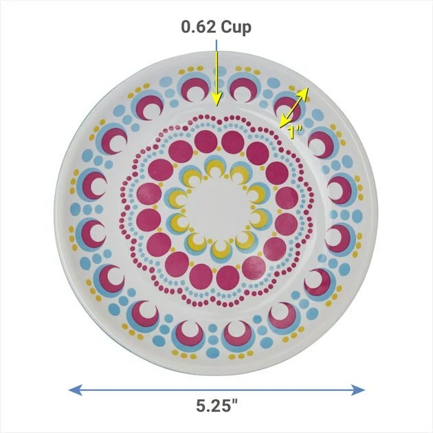 Frisco Kaleidoscope Pattern Non-skid Ceramic Cat Dish, Blue, 0.62 Cup 4 Frisco Kaleidoscope Pattern Non-skid Ceramic Cat Dish, Blue, 0.62 Cup - Image 2