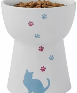 Frisco Cat Print Non-skid Elevated Ceramic Cat Bowl, Tall -Dog Cat Corner 256098 PT5. SY630 V1616522544