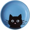 Frisco Cat Face Non-skid Ceramic Cat Dish, Blue, 0.50 Cup
