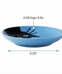 Frisco Cat Face Non-skid Ceramic Cat Dish, Blue, 0.50 Cup -Dog Cat Corner 256101 PT2. SY630 V1616697188