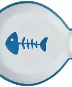 Frisco Fish Shaped Non-skid Ceramic Cat Dish, 0.62 Cups -Dog Cat Corner 256109 PT5. SY630 V1617196903