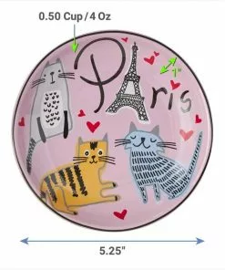 Frisco Paris Non-skid Ceramic Cat Dish, 0.62 Cup -Dog Cat Corner 256115 PT2. SY630 V1618494725