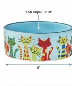 Frisco New York Non-skid Ceramic Cat Bowl, 1.62 Cups -Dog Cat Corner 256121 PT1. SY630 V1616697088