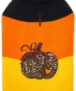 Frisco Colorblock Sequin Pumpkin Dog & Cat Sweater -Dog Cat Corner 261141 PT4. SY630 V1622038665