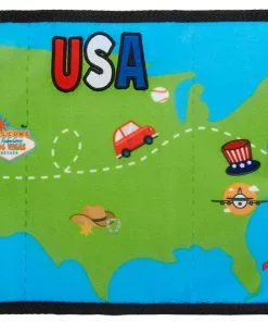 Frisco Road Trip Foldable Map Flat Plush Squeaky Dog Toy