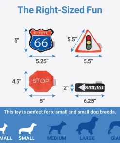 Frisco Road Trip Traffic Signs Plush Squeaky Dog Toy, 4 count -Dog Cat Corner 262016 PT1. SY630 V1623698255