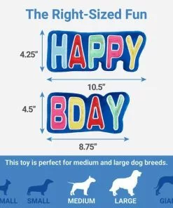 Frisco Happy Birthday Plush Dog Toy -Dog Cat Corner 264428 PT1. SY630 V1622563955