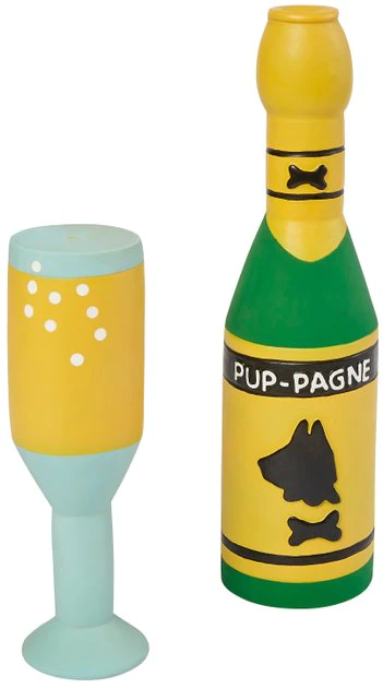 Frisco Champagne & Flute Latex Squeaky Dog Toy, 2 count 3 Frisco Champagne & Flute Latex Squeaky Dog Toy, 2 count
