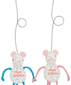 Frisco Birthday Bouncy Mouse Cat Toy, 2 count