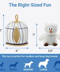 Frisco Magic Owl & Cage 2-in-1 Plush Squeaky Dog Toy -Dog Cat Corner 265592 PT1. SY630 V1623352139