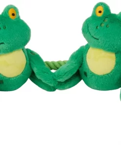 Frisco Magic Frog Plush with Rope Squeaky Dog Toy