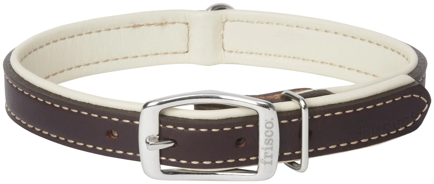 Frisco Two Tone Top Grain Leather Collar 3 Frisco Two Tone Top Grain Leather Collar