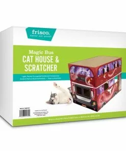 Frisco Magic Bus Cardboard Cat House, 2-Story -Dog Cat Corner 266701 PT4. SY630 V1621535899