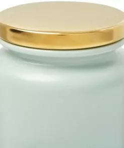 Frisco Modern Gold Rim Ceramic Treat Jar, 5 Cups -Dog Cat Corner 270182 PT5. SY630 V1627670230