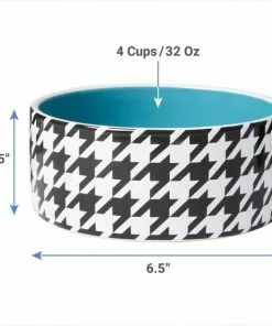 Frisco Houndstooth Non-skid Ceramic Dog Bowl -Dog Cat Corner 270200 PT1. SY630 V1620913544