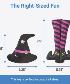 Frisco Halloween Witch Hat & Legs Plush Cat Toy with Catnip, 2 count -Dog Cat Corner 270305 PT1. SY630 V1626285063