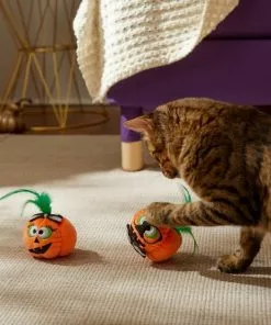 Frisco Halloween Nerdy Jack-o-Lanterns Plush Cat Toy with Catnip, 2 count -Dog Cat Corner 270313 PT3. SY630 V1624824951