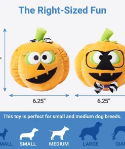Frisco Halloween Nerdy Jack-o-Lanterns Plush Squeaky Dog Toy, 2 count -Dog Cat Corner 270431 PT1. SY630 V1626284769