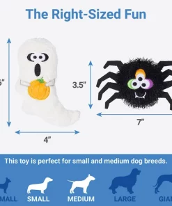 Frisco Halloween Spider & Ghost Plush Squeaky Dog Toy, 2 count -Dog Cat Corner 270433 PT1. SY630 V1626284763