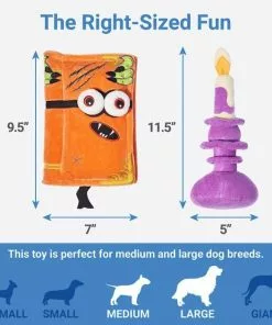 Frisco Halloween Monster Book & Candle Plush Squeaky Dog Toy, 2 count -Dog Cat Corner 270456 PT1. SY630 V1626284188