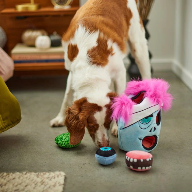 Frisco Halloween Zombie Hide and Seek Puzzle Plush Squeaky Dog Toy 6 Frisco Halloween Zombie Hide and Seek Puzzle Plush Squeaky Dog Toy - Image 4