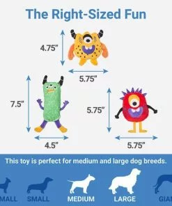 Frisco Monsters Under the Bed Hide & Seek Puzzle Plush Squeaky Dog Toy -Dog Cat Corner 270486 PT2. SY630 V1626285066