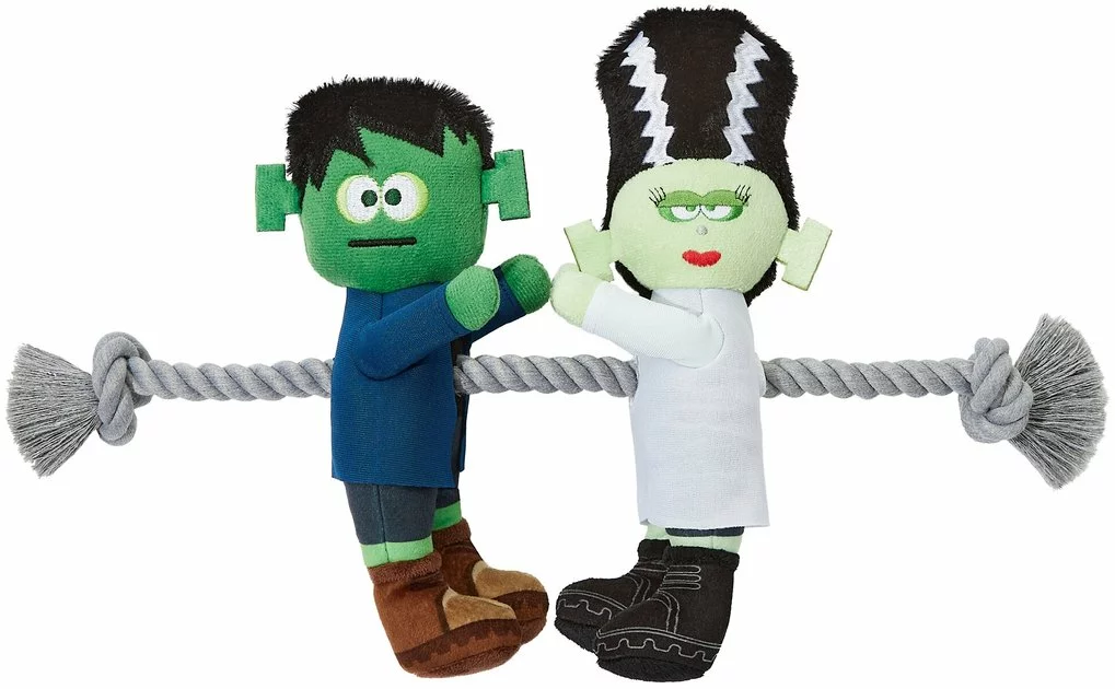 Frisco Frankenstein & Bride Plush with Rope Squeaky Dog Toy 3 Frisco Frankenstein & Bride Plush with Rope Squeaky Dog Toy