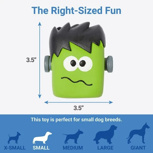 Frisco Halloween Frankenstein Latex Squeaky Dog Toy 4 Frisco Halloween Frankenstein Latex Squeaky Dog Toy - Image 2