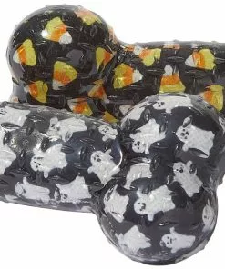 Frisco Halloween Candy Corn & Ghosts TPR Bone Squeaky Dog Toy, 2 count