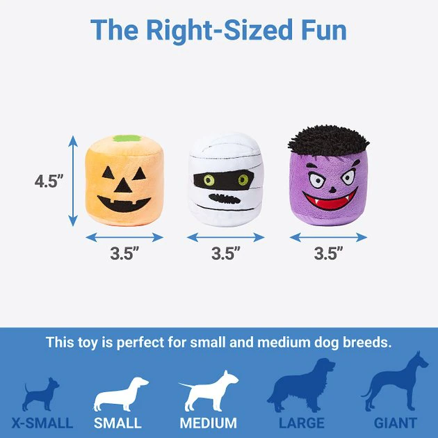 Frisco Halloween Haunted Friends Plush Squeaky Dog Toy, 3 count 4 Frisco Halloween Haunted Friends Plush Squeaky Dog Toy, 3 count - Image 2